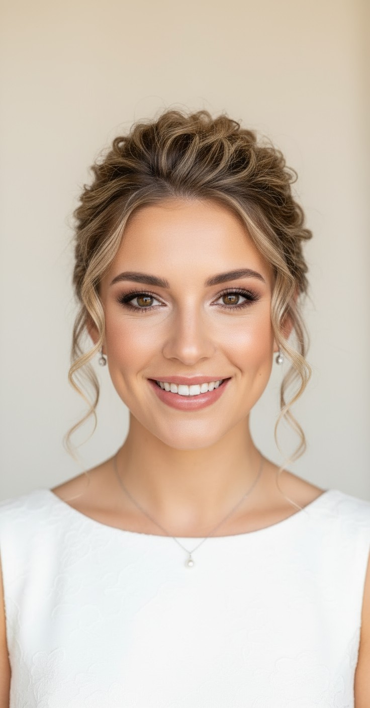 After Loose Curly Wedding Updo